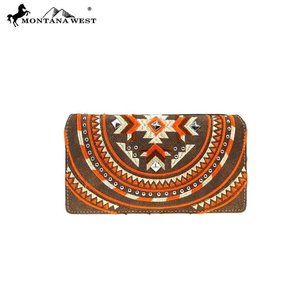 NWT Montana West Aztec Collection Clutch Coffee